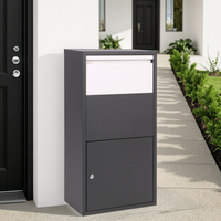 Boîte de livraison de colis extérieure étanche en acier galvanisé, sécurisée pour utilisation sur porche ou en bordure de trottoir