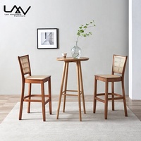 Chaise de Bar en bois massif de style nordique, mobilier d'été et de salle à manger en rotin/osier pour Restaurant, bar, club et café