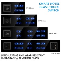 Zigbee-Interruptor táctil inteligente para Hotel, panel de cristal, 4 entradas, para sistema de habitación