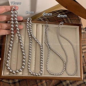 Pearl Necklace Round Ball Shape Everyday Wear Women's Jewelry Simple Versatile Design Jinhua Origin - Product Image 4