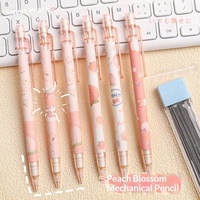 Crayon mécanique créatif en forme de pêche, mignon et de grande valeur, pour élèves du primaire, sans aiguillage nécessaire, corps en plastique, vente en gros