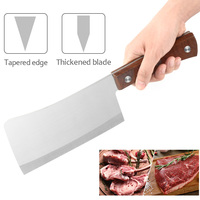 Couteau à viande de Chef de cuisine chinois robuste de 9 pouces, couperet de boucher en acier inoxydable avec manche en bois