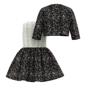 Vestido de pata de gallo negro con lentejuelas para niñas mayores - Product Image 2