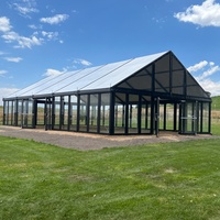 Grande tente carrée à double paroi en verre avec structure en aluminium, chapiteau moderne pour banquets, mariages, fêtes et salons professionnels