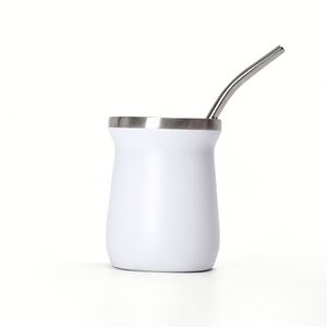 Matte <b>Powder</b> Coating 8oz Stainless Steel <b>Mate</b> Mug Anti Scratch Reusable Small Capacity Tumbler - Product Image 2
