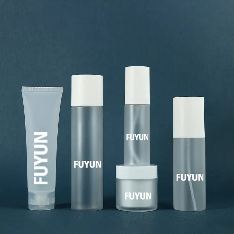 Fuyun Luxus Kosmetik spender Clear Lotion Pump flasche 50ml 100ml 150ml PET Kunststoff Shampoo flasche