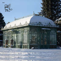 Invernadero Decorativo de Estilo Victoriano Grande BLVE, Invernadero de Hierro Forjado con Cúpula, Gazebo para Jardín, Invernadero para Exteriores