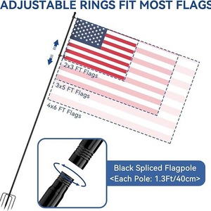 Support de mât de drapeau extérieur de 3 mètres avec base à 5 branches pour décoration de jardin, usage résidentiel, commercial, scolaire et pour poteaux d'éclairage public - Product Image 5