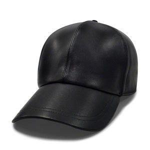 Casquette de baseball personnalisée de haute qualité à 6 panneaux pour hommes, en cuir véritable ou simili cuir PU, casquette de sport style papa - Product Image 1
