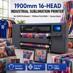 Sublimation Printer 1.9m 16 Head High Speed Roll to Roll Heat Transfer Textile T-Shirt Jersey Polyester Fabric Inkjet <b>Machine</b> - Product Image 1