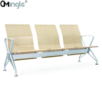 Banc d'attente en bois de 3 places, salle d'attente d'aéroport, réception d'hôpital, banque, salle d'attente, chaise de siège de Gang