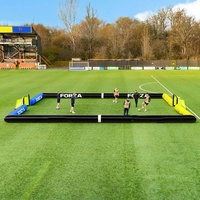 Terrain de football gonflable portable HUAAOTOYS 15x10M, qualité commerciale, PVC certifié CE, protection UV, ignifuge, pour les sports scolaires