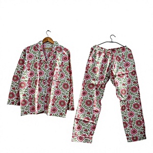 Pantalon de pyjama en coton pour homme, imprimé feuilles bleues, décontracté, tricoté, été, doux, lavable en machine, cadeau pour elle - Product Image 1