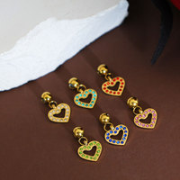 Dijes de Lujo de Acero Inoxidable 316L 18K, Dijes de Corazón Personalizados para la Fabricación de Joyas al por Mayor