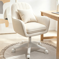 Chaise de bureau pivotante moderne avec coussin, hauteur réglable, chaise de bureau rembourrée pour la maison, la chambre à coucher, le bureau