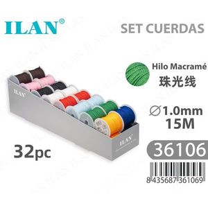 ไหมมาคราเม่ Ilan ขนาด 1.0 มม. x 15 ม. สีมุก ชุด 32 เส้น สำหรับงานฝีมือ - Product Image 1