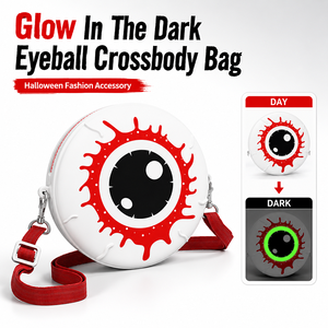 Glow in the Dark Halloween Eyeball Crossbody Bag Silicone Candy Bag Cute Spooky Party Gift Accessory <b>for</b> Kids Adults Wholesale - Product Image 1