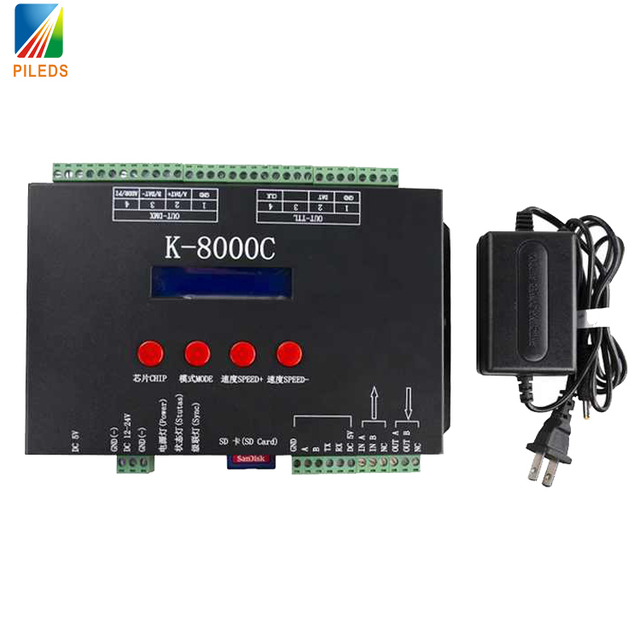 K-8000C Manual 8-Port LED RGB Controller Offline Intelligent Lighting Solution with SD Card 8192 Pixels