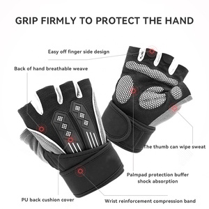 Nouveau Design de gants de Fitness, vente en gros de gants d'entraînement de gymnastique en microfibre, gants croisés sans doigts - Product Image 3