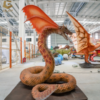 SGAD148 Modèle animal de simulation personnalisé Basilic animatronique réaliste pour parc à thème