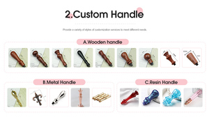 Brass Head Niêm Phong Sáp Tem Gỗ Xử Lý Đầu Trống Tùy Chỉnh Mô Hình Và Hình Dạng Sáp Con Dấu Tem - Product Image 6