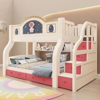 Lit superposé original pour enfant, lit enfant moderne en bois massif, mobilier pour chambre d'enfant, lit design pour enfants