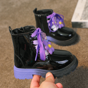 Boys' and Girls' Boots Winter and Autumn New Boot for Primary School Students Gradient Color Short Boots - Product Image 5