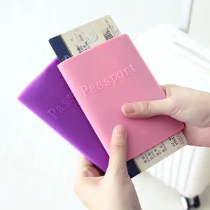 Étui de passeport en Silicone personnalisable, porte-cartes et billet, accessoires de voyage