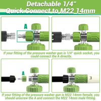 Pistolet à mousse transparent de haute qualité M22 et 1/4 \ "Quick Connect Car Washer Cleaner Snow Foam Lance
