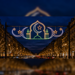 Farol Colgante de Metal Dorado con Panel de Cuatro Hojas y Estrella, para Ramadán, Decoración de Calle, Festival, Fondo para Exteriores - Product Image 2