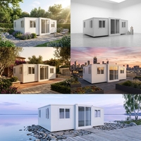 Maison préfabriquée moderne extensible 10ft 20ft 30ft 40ft, conteneur pliable à double aile avec cuisine et salle de bain