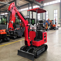 Expédition en 3-7 jours, Mini-excavatrice à chenilles de 1 tonne, moteur Euro 5, micro-pelle à queue zéro, pour espaces restreints, mini-pelle portable