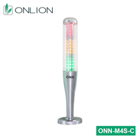 Balise lumineuse ONN Machine Tools M4S-C en forme de baseball, corps en alliage d'aluminium et base pliable, tour de signalisation à 3 couches et 3 couleurs