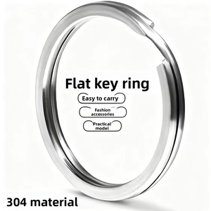 DF23 304 Stainless Steel 1.8*20mm Key Ring <b>Hook</b> Flat Oval Ring Bright <b>Chrome</b> Plated Metal Pendant Accessories Wholesale - Product Image 3