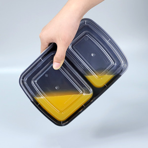 Double-compartment Takeaway <b>Container</b> Food-grade PP Microwaveable <b>Refrigerated</b> Disposable Lunch Box - Product Image 1