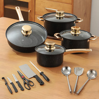 Ensemble de 8 ustensiles de cuisine antiadhésifs en pierre Maifan de qualité supérieure, comprenant une casserole à lait et une marmite, compatible avec les plaques à induction, idéal comme cadeau de cuisine