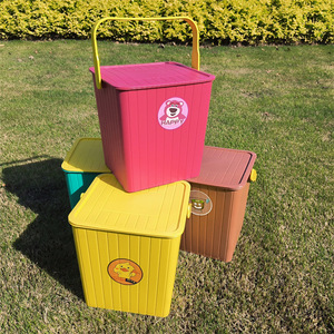 <b>Plastic</b> Bath Bucket <b>Stool</b> Mixed Colors With Lid For Kindergarten Home Bathroom Portable Laundry Storage Fishing Bucket - Product Image 3