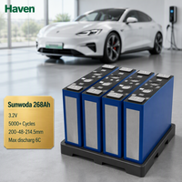 Cellule de batterie prismatique LFP Sunwoda 3.2V 268Ah 6C, charge rapide en 15 min pour camions électriques et véhicules utilitaires lourds