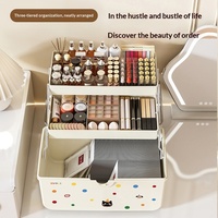 Boîte de rangement pour accessoires capillaires en plastique, portable, avec couvercle transparent, grande capacité, multifonctionnelle, pour attaches pour cheveux et outils de nail art