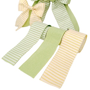 <span class=keywords><strong>Nastro</strong></span> in Poliestere Personalizzato Colorato Verde <span class=keywords><strong>Rosa</strong></span> Giallo <span class=keywords><strong>con</strong></span> Striscia Bianca 63mmx5mt per Fiocchi Fai-da-Te e Confezioni Pasquali - Product Image 5