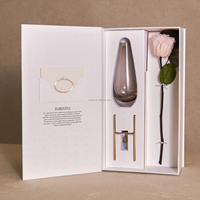 Décoration de la maison fleur préservée à la glycérine rose à longue tige dans un vase-longue durée 3-5 ans saint valentin et noël