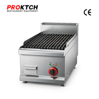 Grill électrique commercial à pierres de lave pour comptoir, idéal pour la cuisson de viandes, poulets et la restauration rapide en intérieur