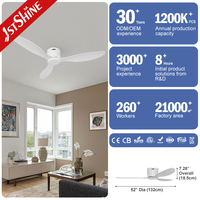 Ventilateur de plafond 1stshine ABS Blade Profile blanc, compatible Alexa et Google, contrôle intelligent par application, flux d'air puissant, avec télécommande