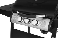 Barbecue à gaz sur chariot noir chromé thermolaqué, certifié CE, idéal pour les événements extérieurs, les jardins, le camping et l'usage commercial – Meilleures ventes