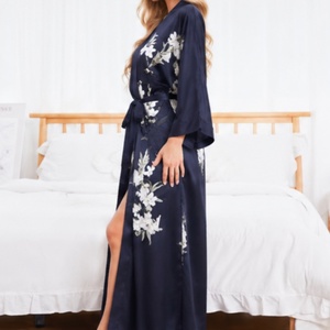 Nuevo Estilo, Talla Grande, Elegante Vestido <span class=keywords><strong>de</strong></span> Pijama <span class=keywords><strong>de</strong></span> Satén para Mujer, Bata <span class=keywords><strong>de</strong></span> Baño Ligera y Transpirable, Bata Larga Chic para Mujer, Camisones - Product Image 3