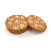 Accessoires de cuisine personnalisés, décoration de Table de cuisine de ferme, chauffage multicolore, sous-verre rond en liège en bois naturel