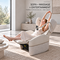 Fauteuil de massage intelligent inclinable pour salon, compact, avec airbag intégral, chauffage, pétrissage, Bluetooth et recharge sans fil
