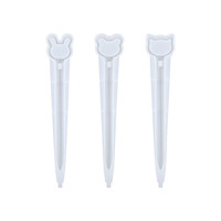 Moldes de Resina para Bolígrafos Personalizados, Moldes de Silicona para Hacer Joyas con Diseño de Arena Movediza, Luna, Estrella, Oso, Animales, Bolígrafo de Punta Redonda, Espejo