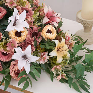 Commercio all'ingrosso su misura di alta qualità rosa seta di nozze tavolo centrotavola fiori rosa disposizione moderno e durevole fiore palla tavolo - Product Image 4