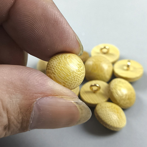 Handmade Nửa Vòng Bóng Nấm Thiết Kế Kết Hợp Kim Loại Chân Tre Tự Nhiên Nút Cho Quần Áo - Product Image 3